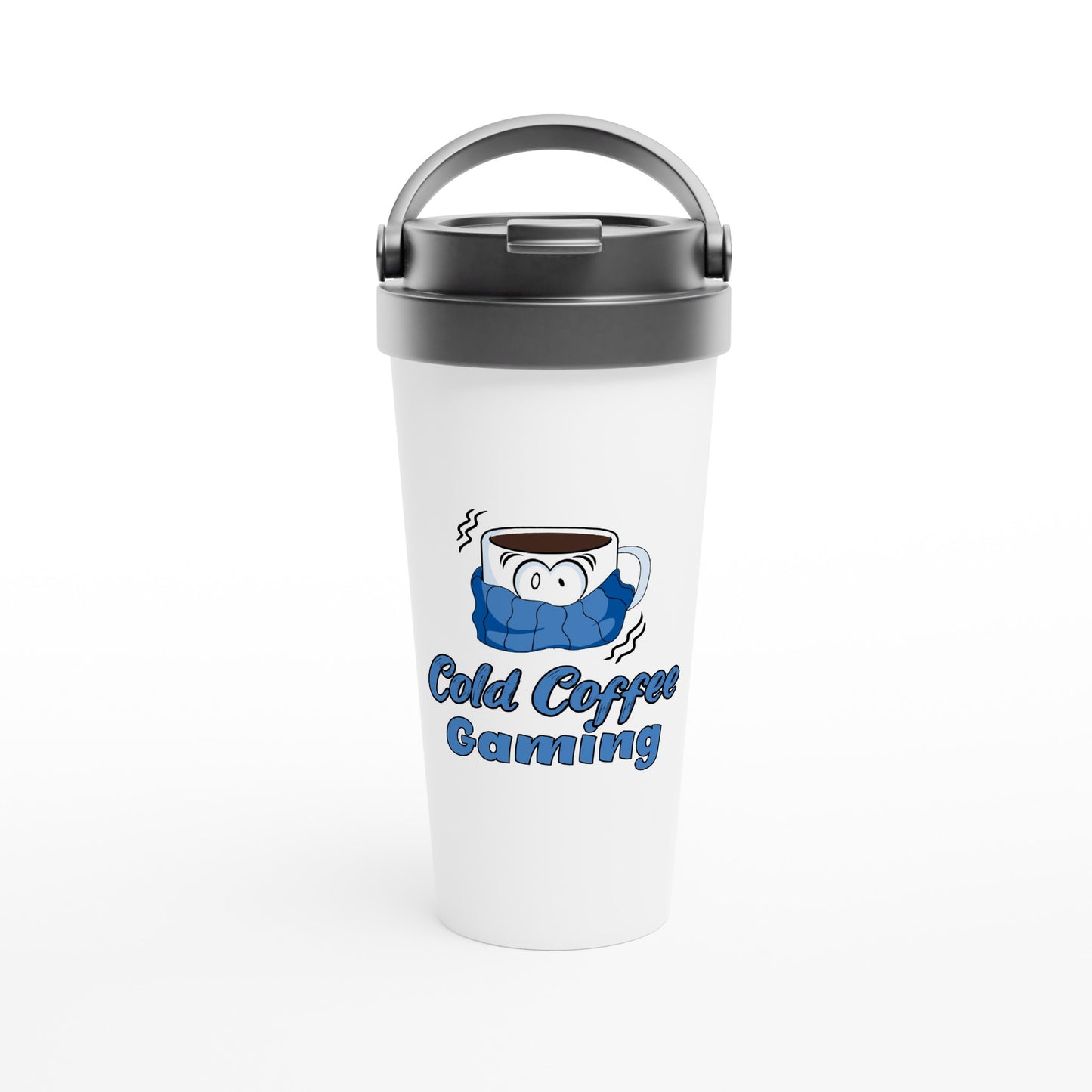 White Stainless Steel Travel Mug 15oz